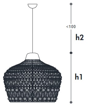 Lustre Crowns Incanto Italamp pour Suspension - Dimensions